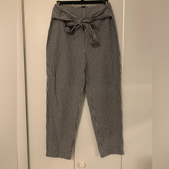 Free People Black and White Checkered Pants - Picture 1 of 3